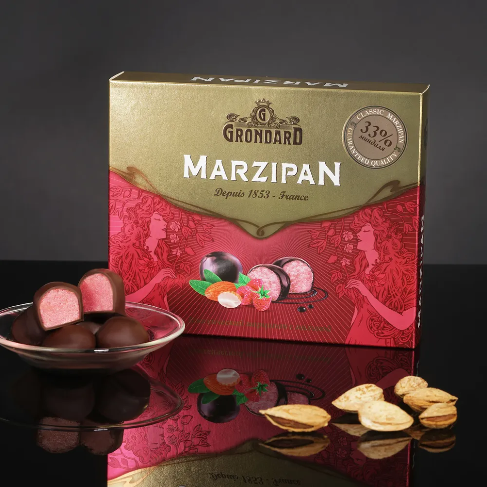  TM Grondard      (11120) Конфеты глазированные Марципановые Малина, 126г   в Куйбышеве
