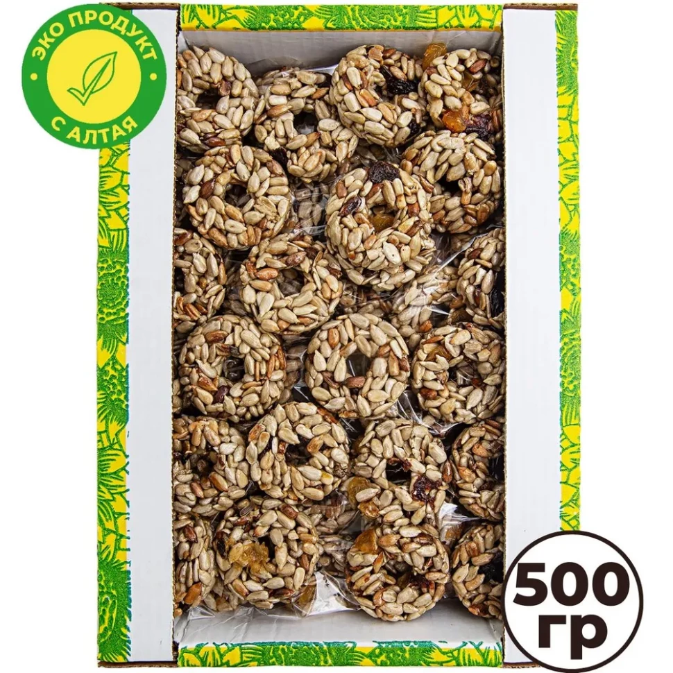  Козинаки из подсолнечника с медом и сухофруктами "Зачетные" 500г в Куйбышеве